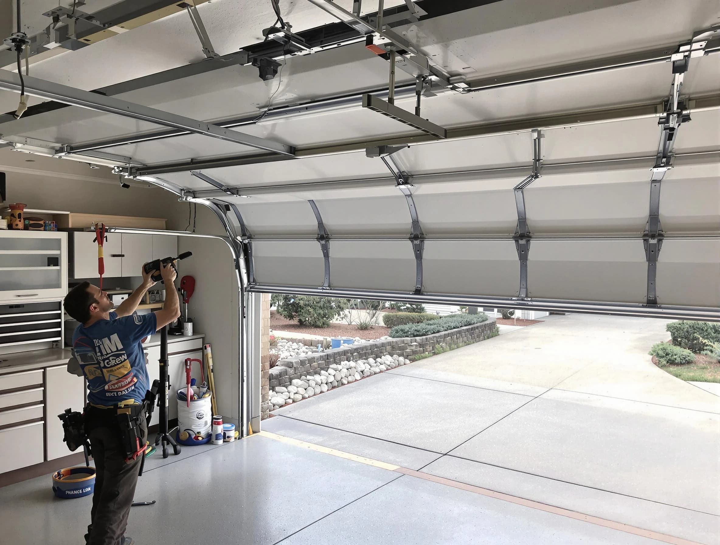 Garage door track repair service by North Strabane Garage Door Repair in North Strabane