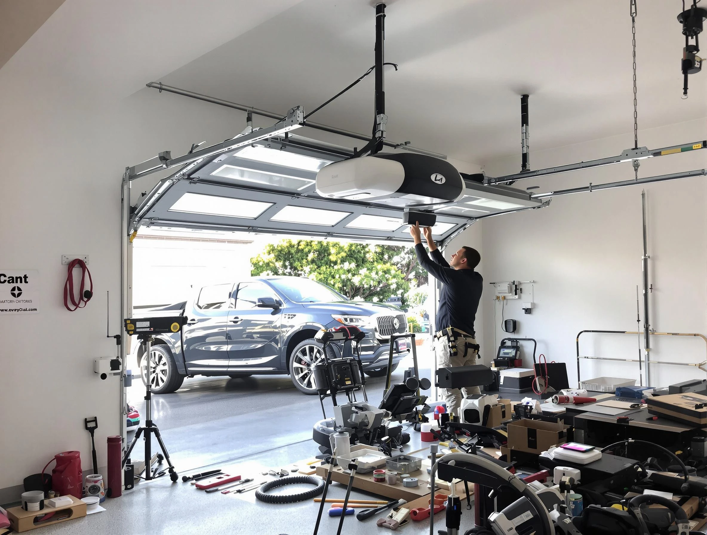 North Strabane Garage Door Repair specialist installing smart garage door opener system in North Strabane home