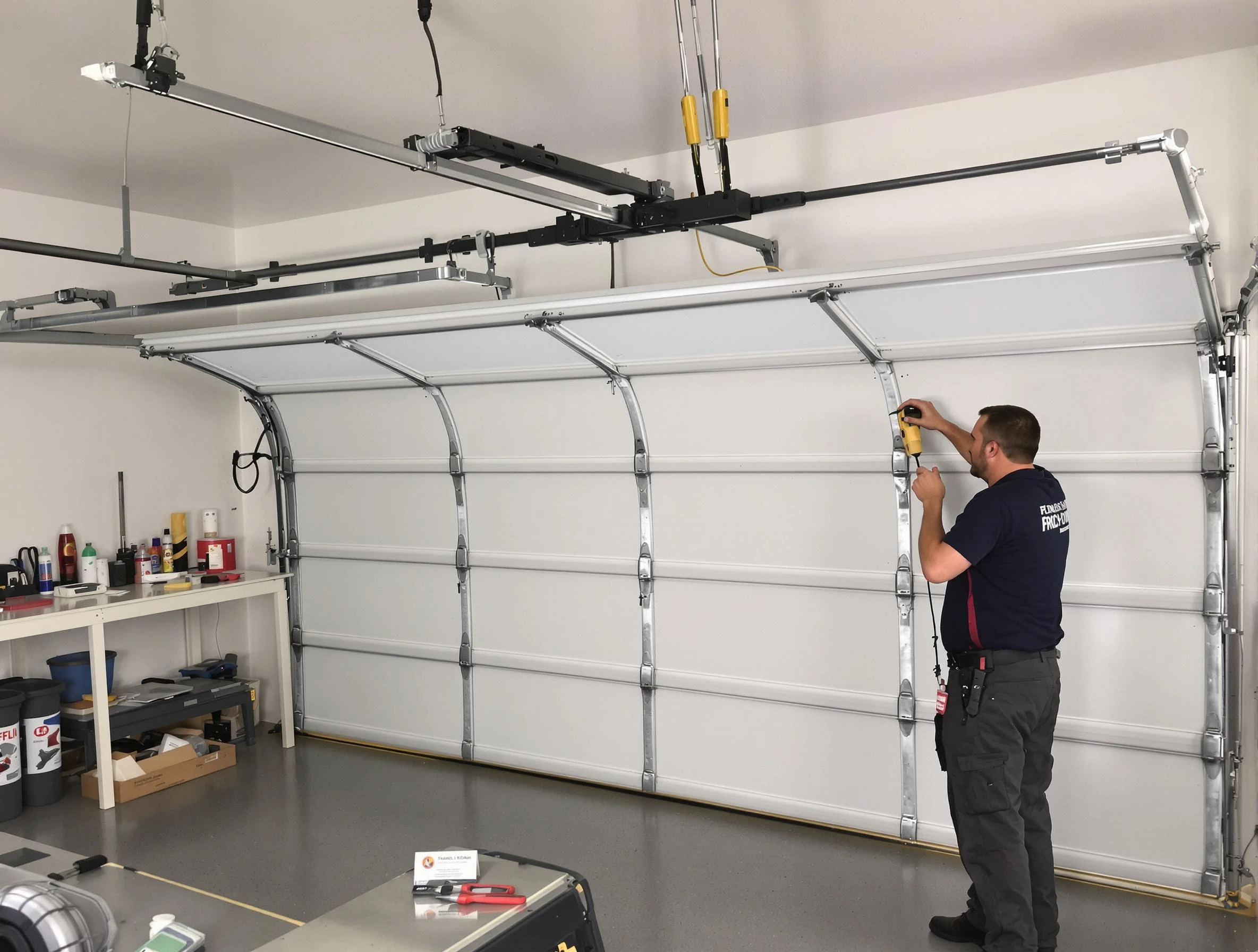 North Strabane Garage Door Repair certified technician performing overhead door system repair in North Strabane