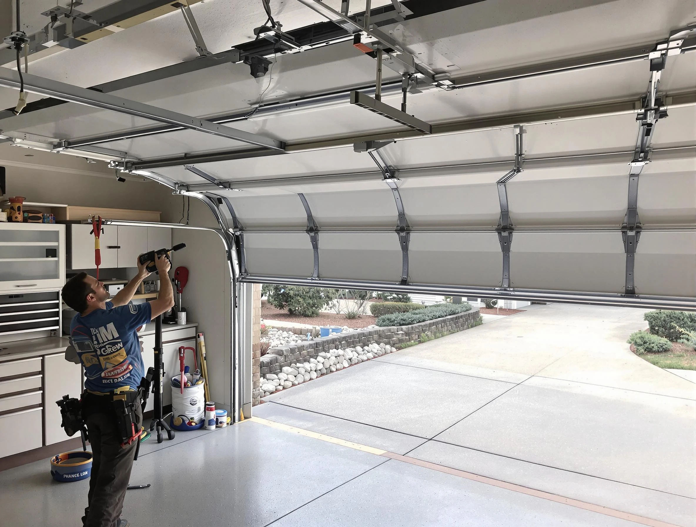 Garage door track repair service by North Strabane Garage Door Repair in North Strabane